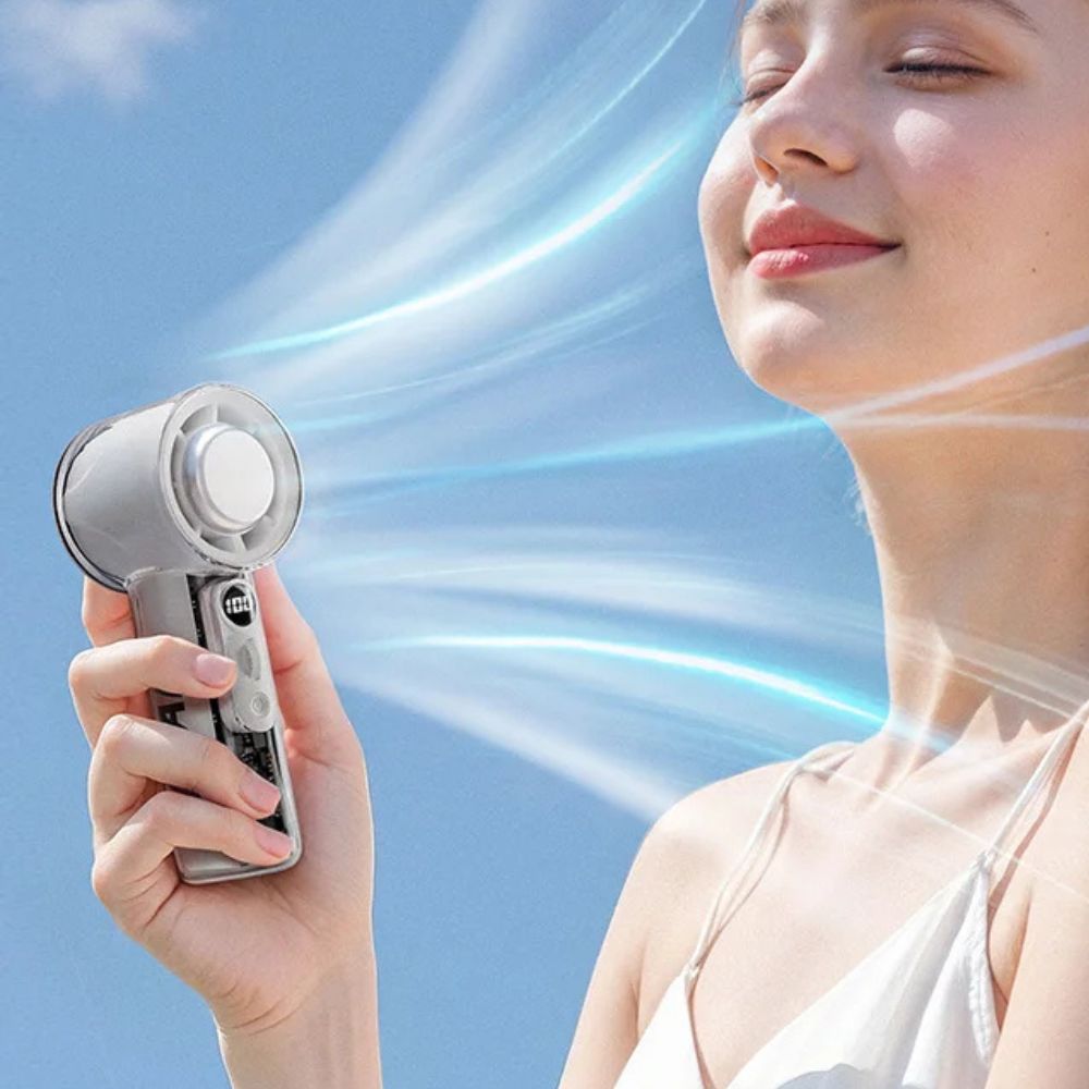 Turbo Cool Rechargeable Portable Hand Held Mini Fan