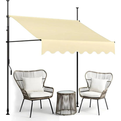Outdoor No Drilling UV Protection Patio Sunshade Awning