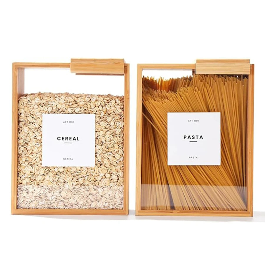 Bamboo Cereal Dispenser and Food Storage Container