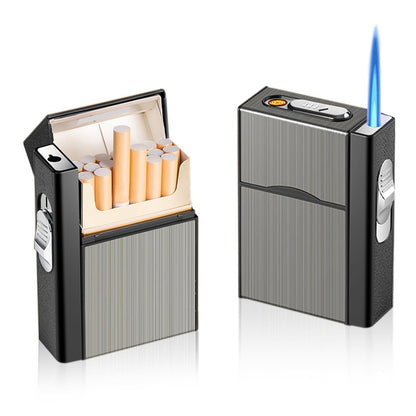 Metal Cigarette Case With Lighter