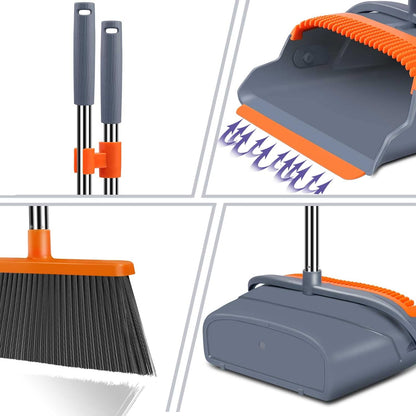 Self-Cleaning Broom And Dustpan Set