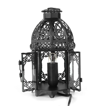 Vintage Iron Salt Rock Tabletop Lamp