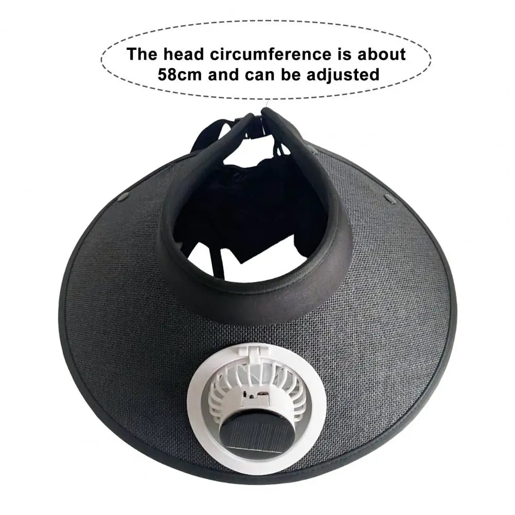 Wide Brim Sun Hat with Solar Powered Fan