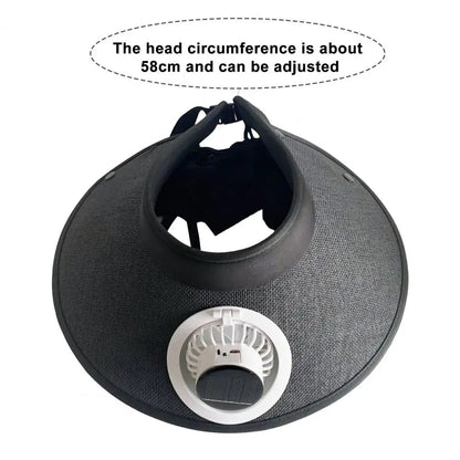 Wide Brim Sun Hat with Solar Powered Fan