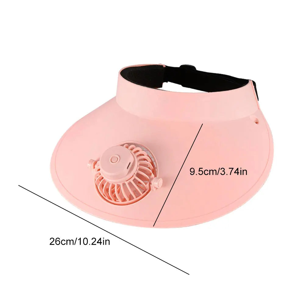 Sun Visor Hat with Cooling Fan