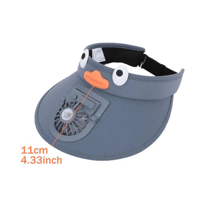 Kids Sun Visor Hat with Cooling Fan Hat