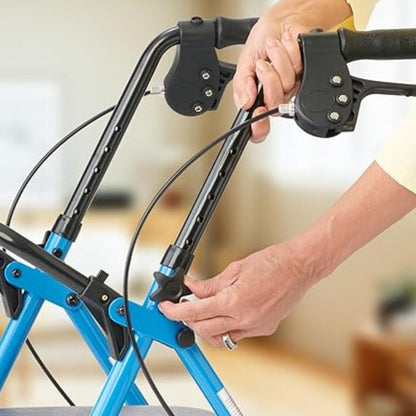 Folding Lightweight Steel Rollator with Seat