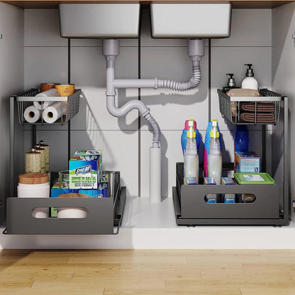 2 Tier Slide Out Under Sink Organizer