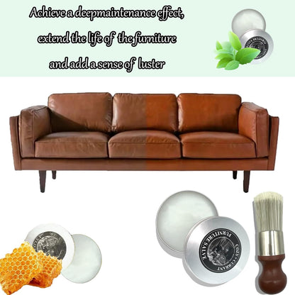 Furniture Salve And Brush For Leather And Wood