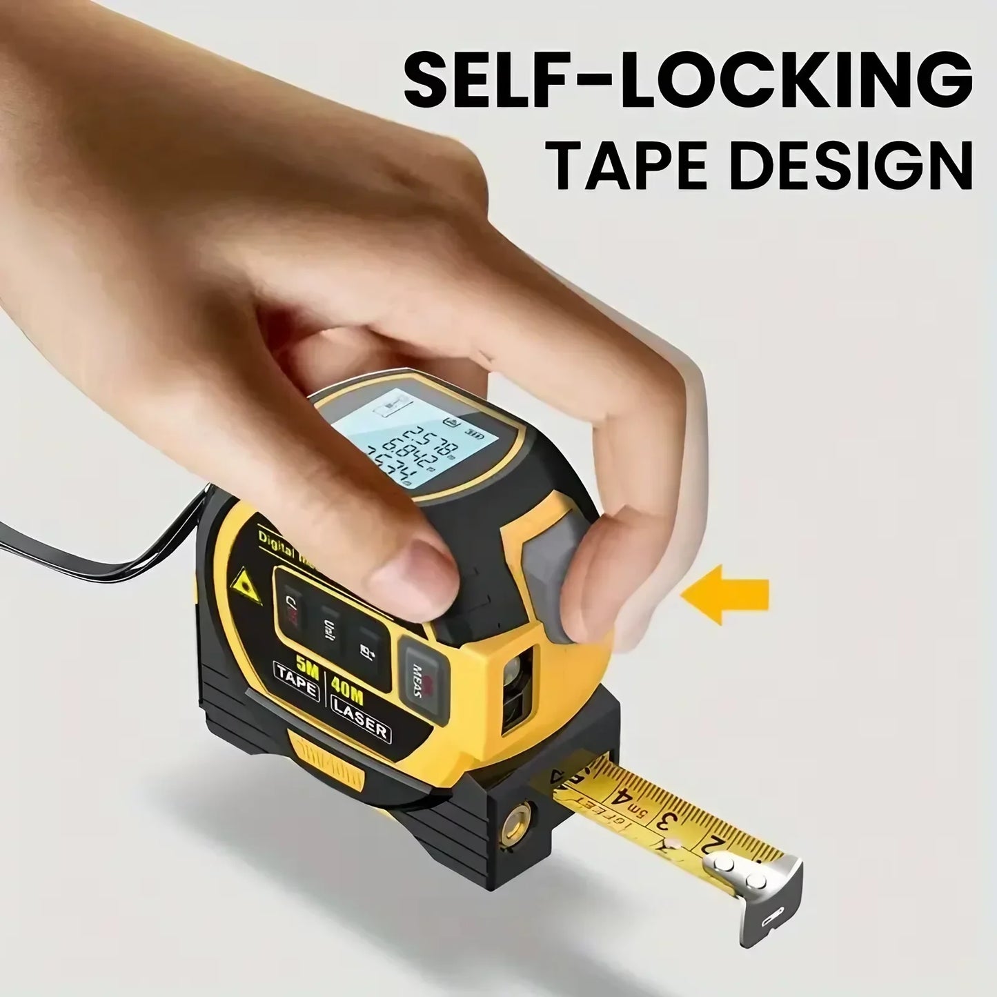 3-In-1 Laser Tape Measure 40/60M Meters Infrared