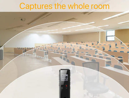 Professional Digital Voice Recorder | Audio Sound Recorder | Auto Saving Files with Built-in Speaker