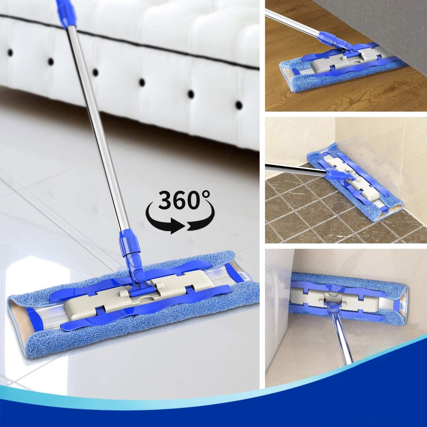 Flat Mope With Reusable Washable Mop Cloths