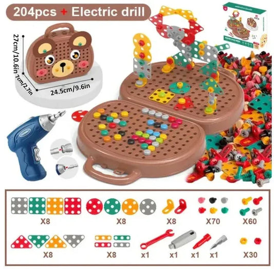 Children Electric Drill Puzzle Toolbox