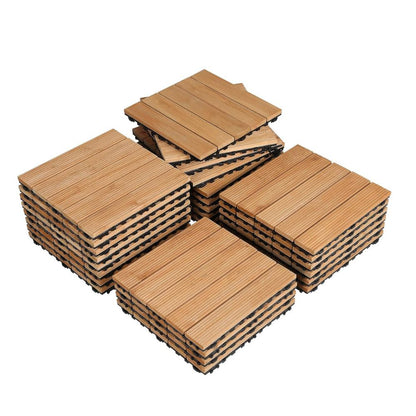 Interlocking Outdoor Patio Wood Flooring Deck Tiles 27Pcs