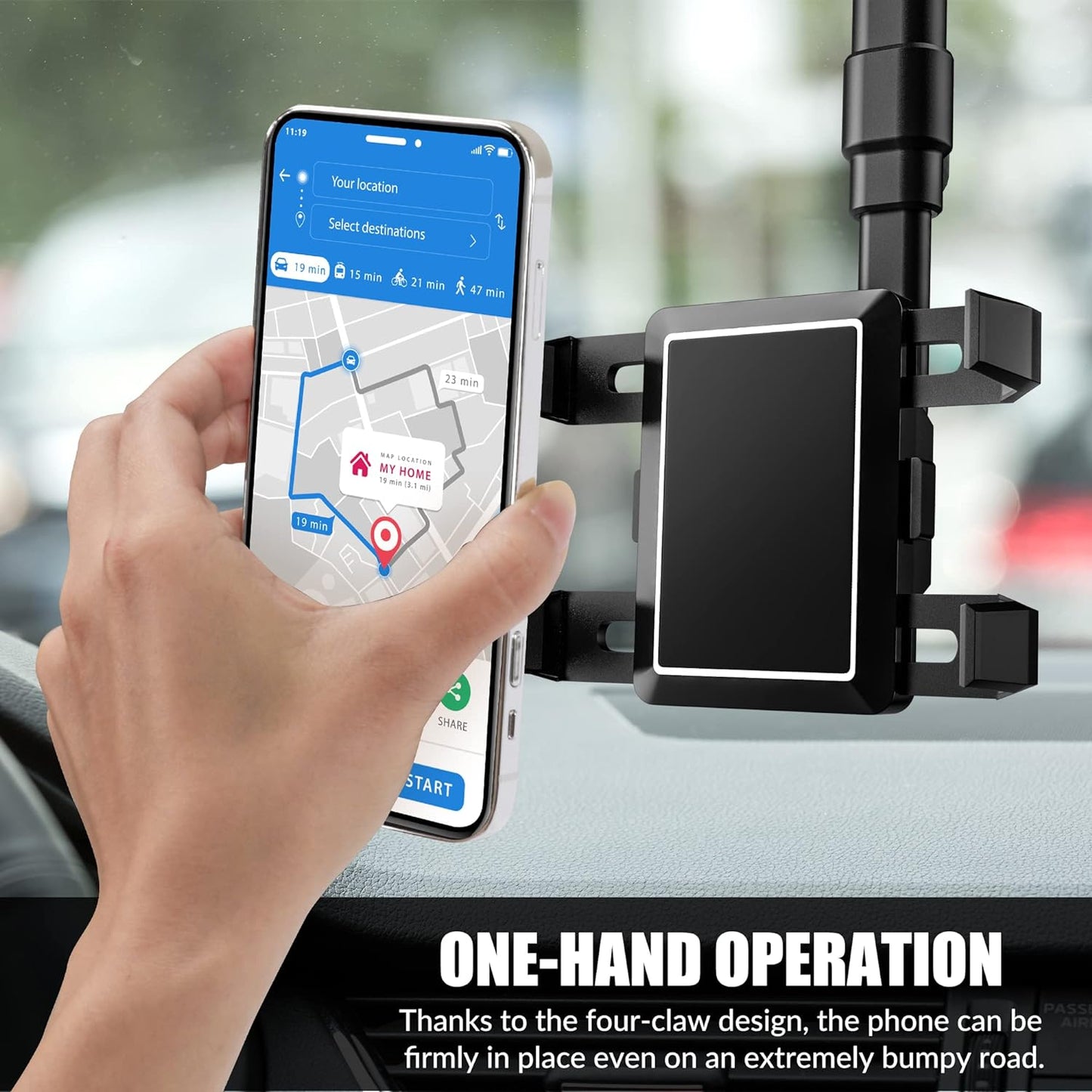 Rearview Mirror Phone Holder