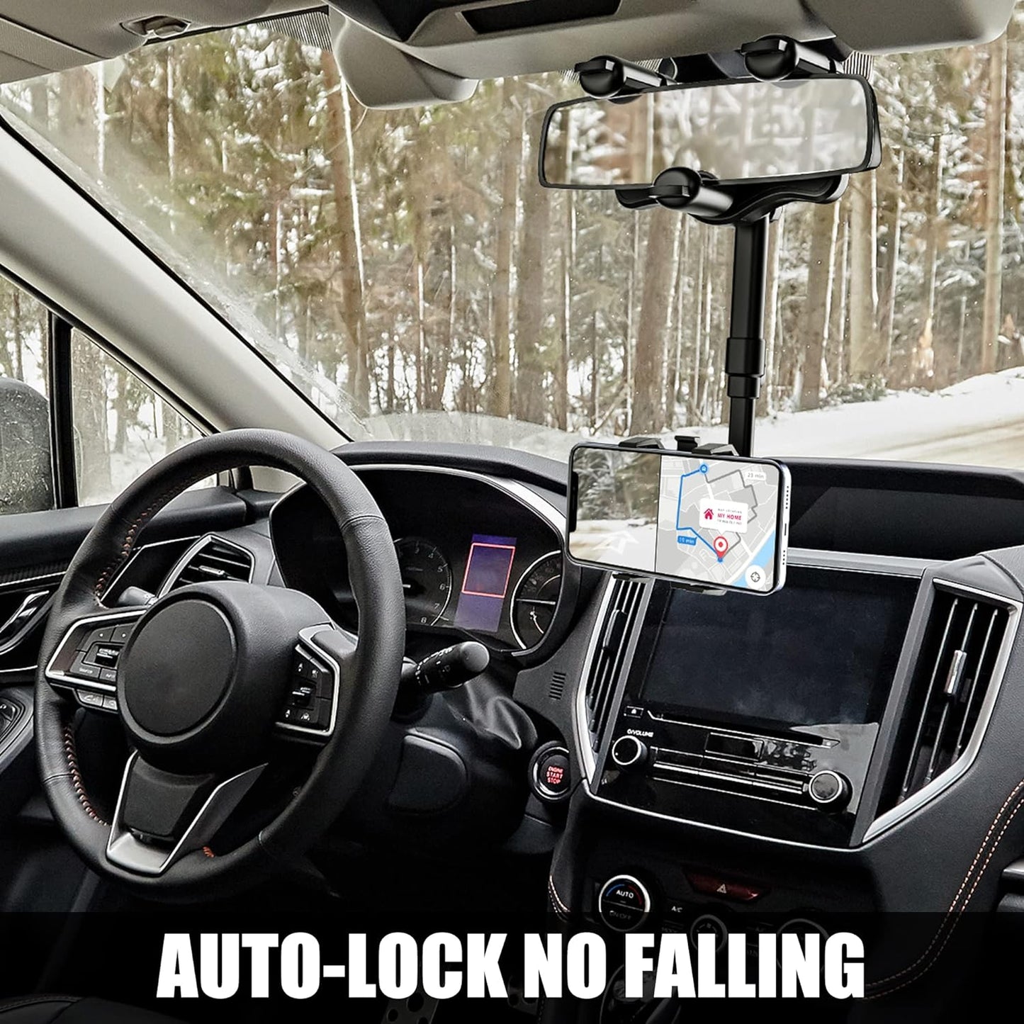 Rearview Mirror Phone Holder