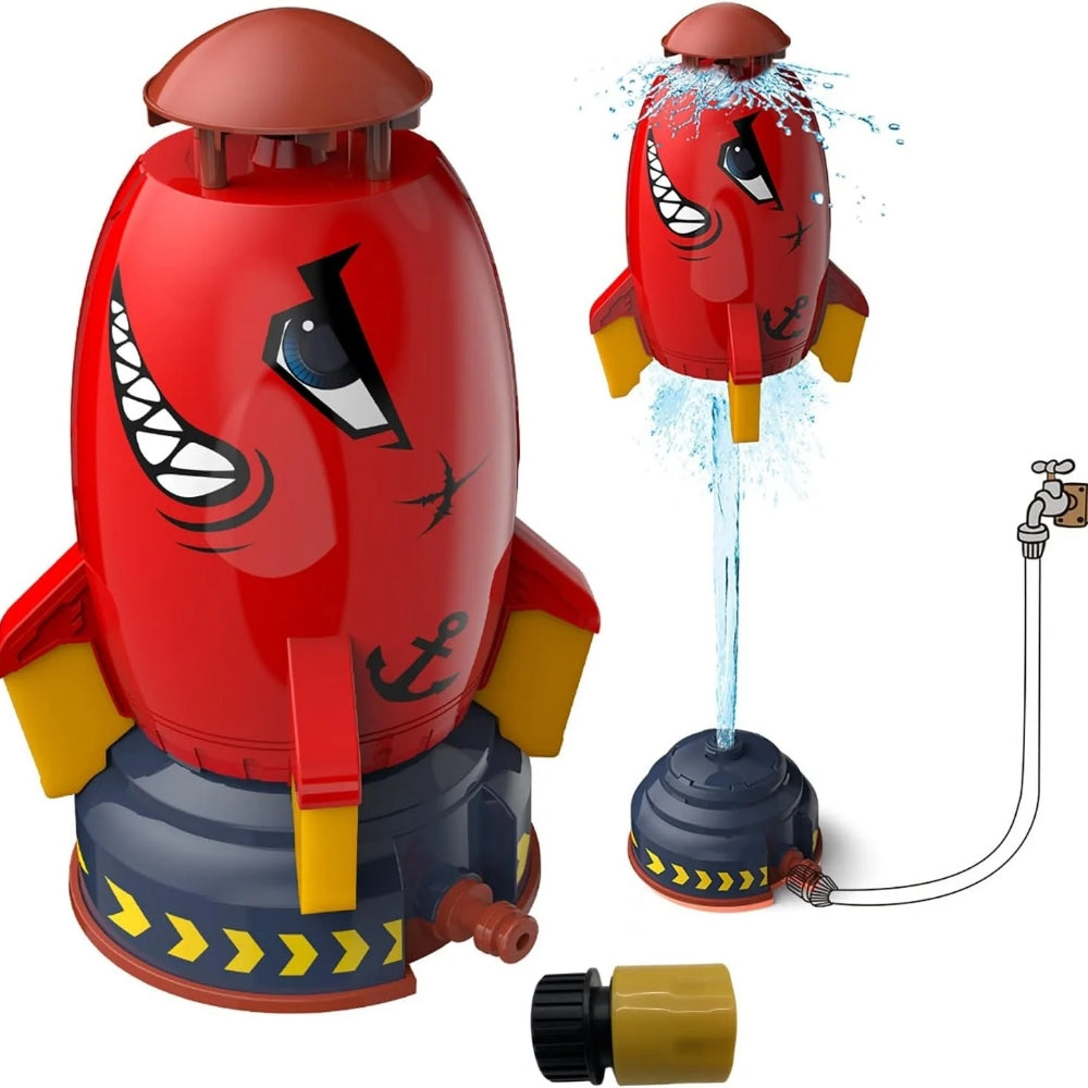 Kids Flying Rocket Water Sprinkler Toy for Outdoor Play