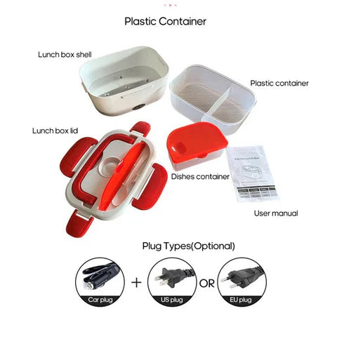 Portable Heated Food Warmer Lunch Box Container 50w