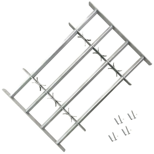 Adjustable safety grille for windows with 3 crossbars 700-1050 mm
