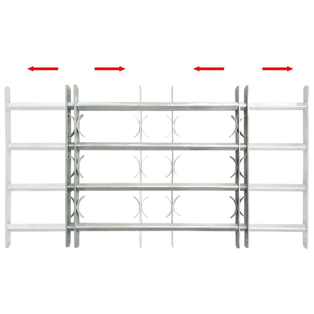 Adjustable safety grille for windows with 3 crossbars 700-1050 mm