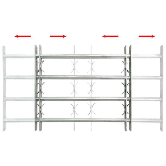 Adjustable safety grille for windows with 3 crossbars 700-1050 mm