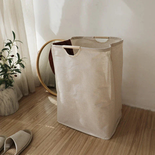 Japanese-style cotton-linen laundry basket