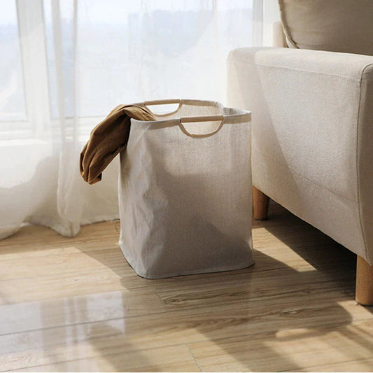 Japanese-style cotton-linen laundry basket