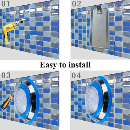 15W LED Stainless Steel Wall-Mounted Pool Light Landscape Underwater Light