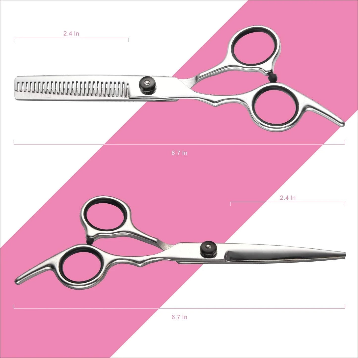 Cutting and thinning scissors for precise hairstyles