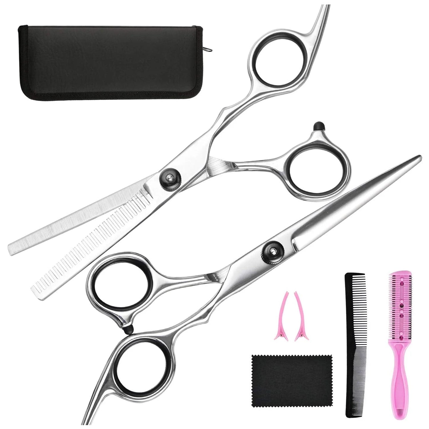 Cutting and thinning scissors for precise hairstyles