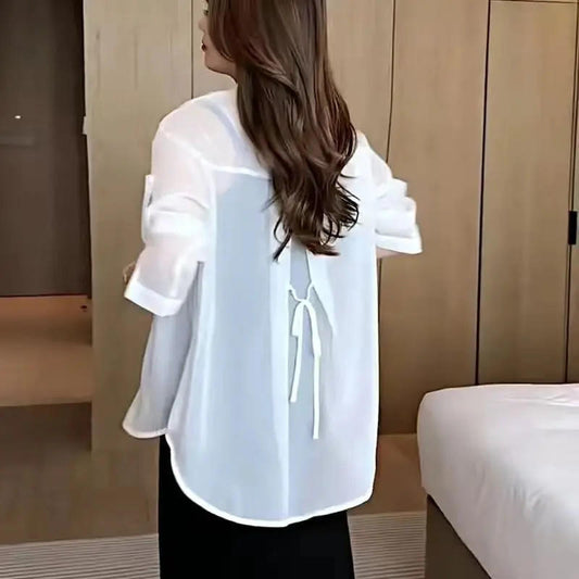 Plain Silk Chiffon Shirt