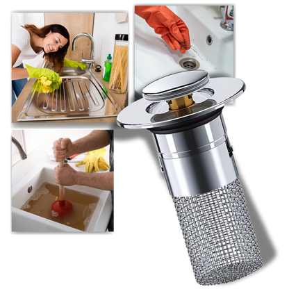 Retractable sink stopper to prevent odors