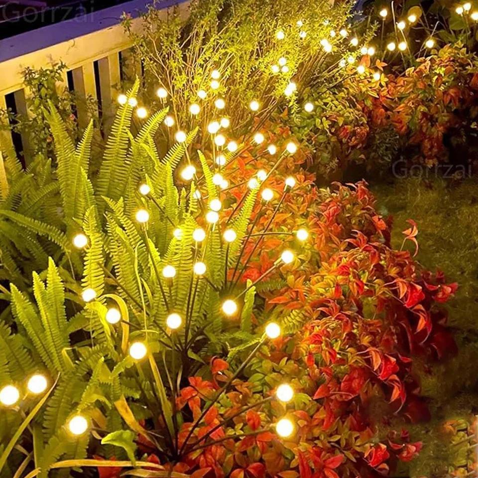 Solar firefly garden lights