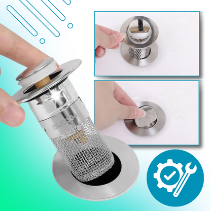 Retractable sink stopper to prevent odors