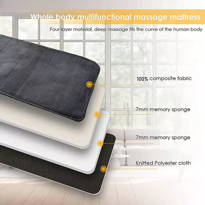 Shiatsu Massage Mat with Heat-Relaxing Full-Body Electric Mattress Pad