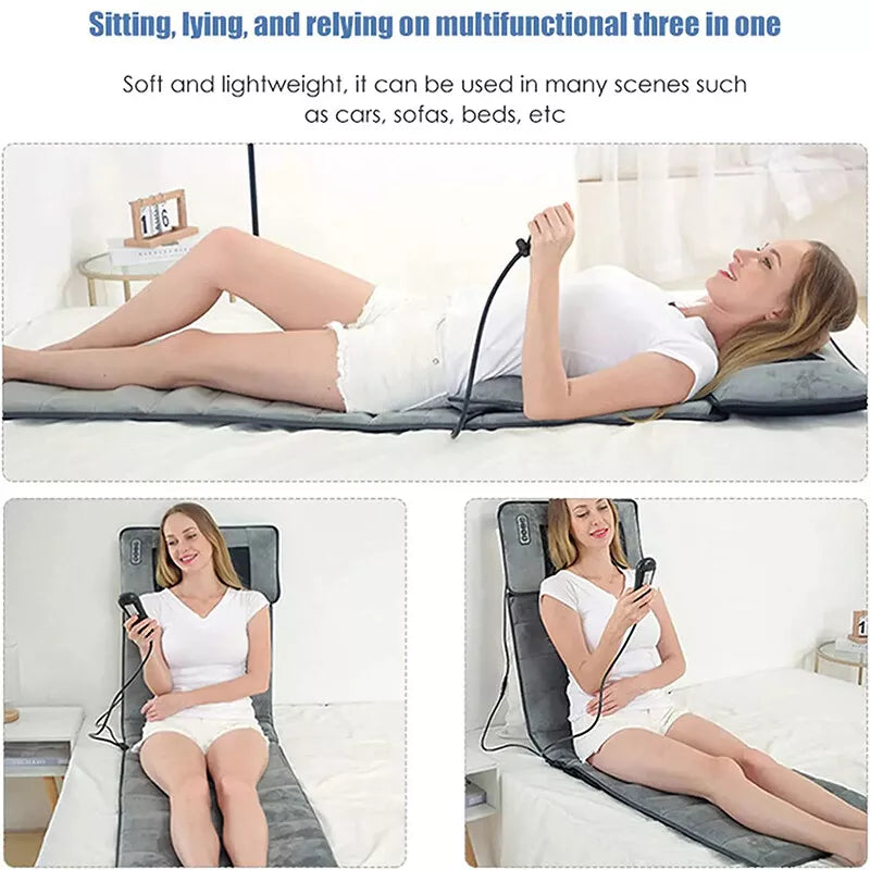 Shiatsu Massage Mat with Heat-Relaxing Full-Body Electric Mattress Pad