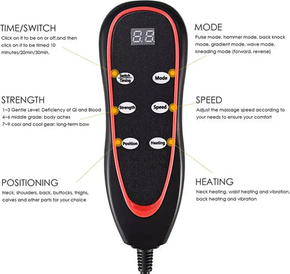 Shiatsu Massage Mat with Heat-Relaxing Full-Body Electric Mattress Pad