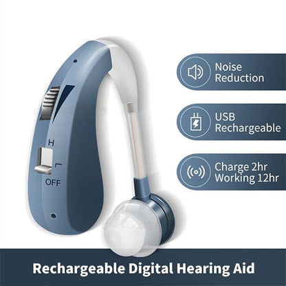 USB Rechargeable Bluetooth Hearing Aid Headphones For Seniors