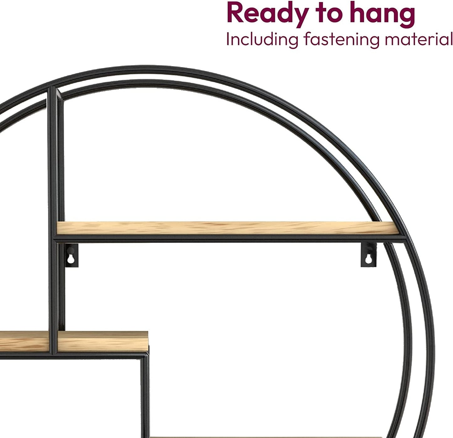 Industrial round wall shelf