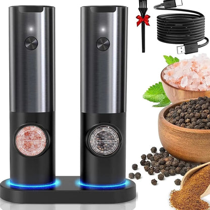 Elegant Electric Salt And Pepper Mill With Rechargeable Battery