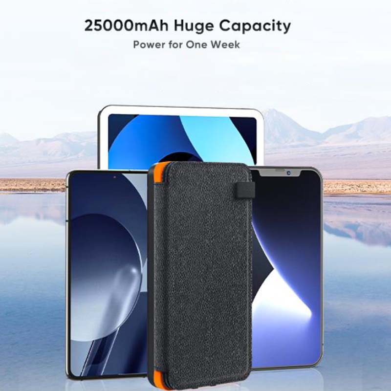 25000mAh high-performance solar power bank - quick charge