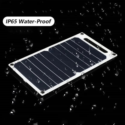 Solar Panel With Portable USB Battery, Waterproof