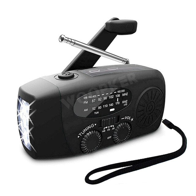 All-in-One Emergency Radio with Solar Power and Power Bank