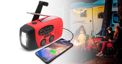 All-in-One Emergency Radio with Solar Power and Power Bank