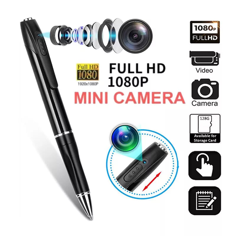 Mini Camera Pen Pocket Digital Voice Video Recorder for Business Conference 1080P Wearable Body Micro Cam Security Cameras