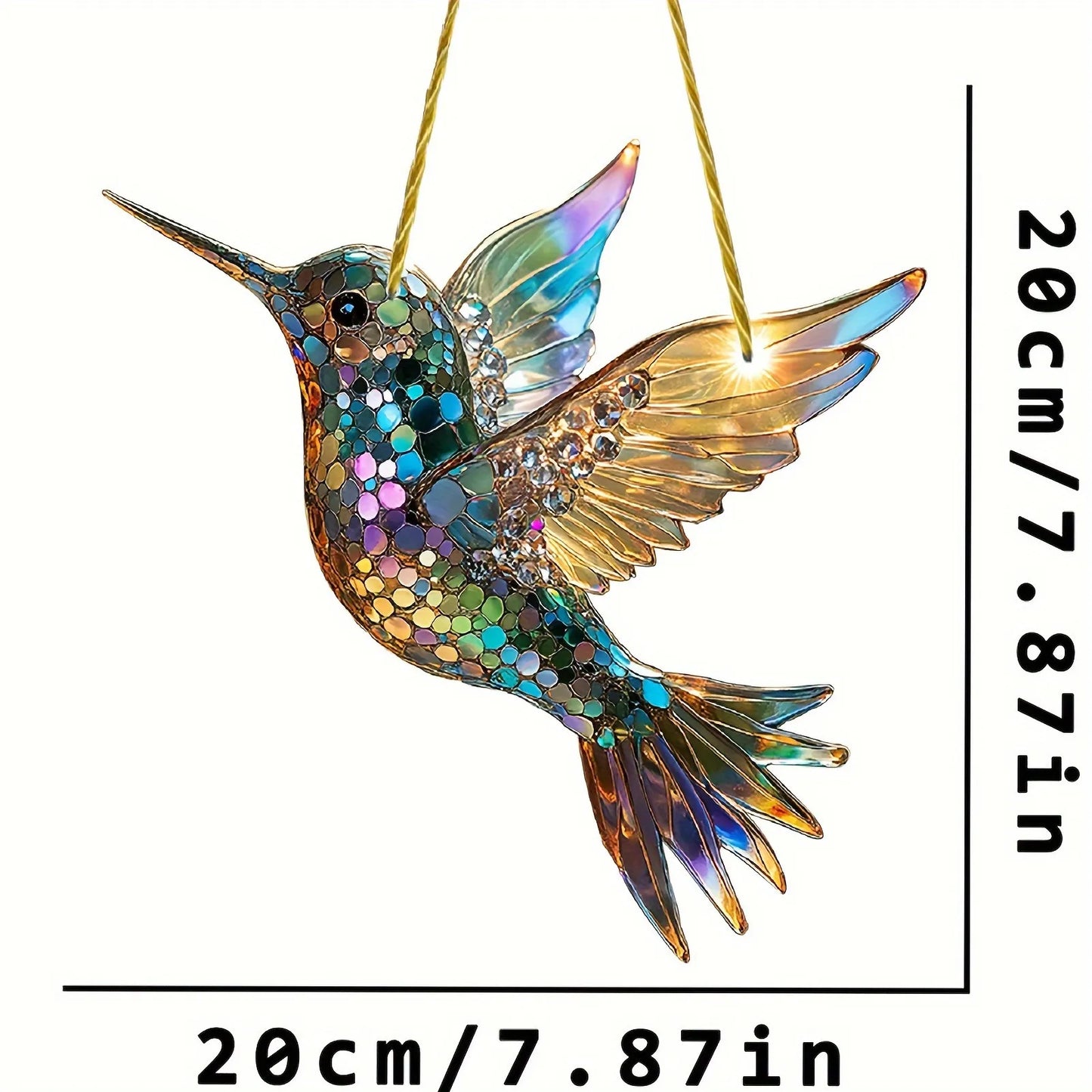 Hummingbird Suncatcher Colorful Window Hanging