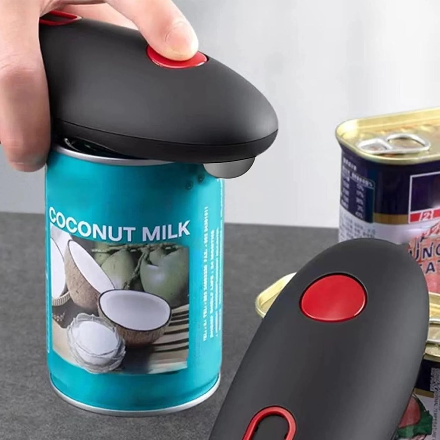 Automatic Can Opener With Ergonomic Handle And One-Button Operation