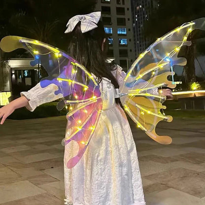 Electric Colorful Kids / Adults LED Fairy Wings Costume