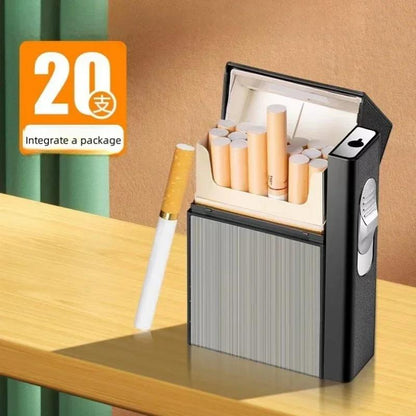 Metal Cigarette Case With Lighter