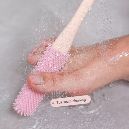 Toe Gap Cleaning Brush with Long Handle Gray-1 Set (Cleaning Brush + Anti-Itch Brush)
